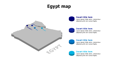 3D Egypt map with pins