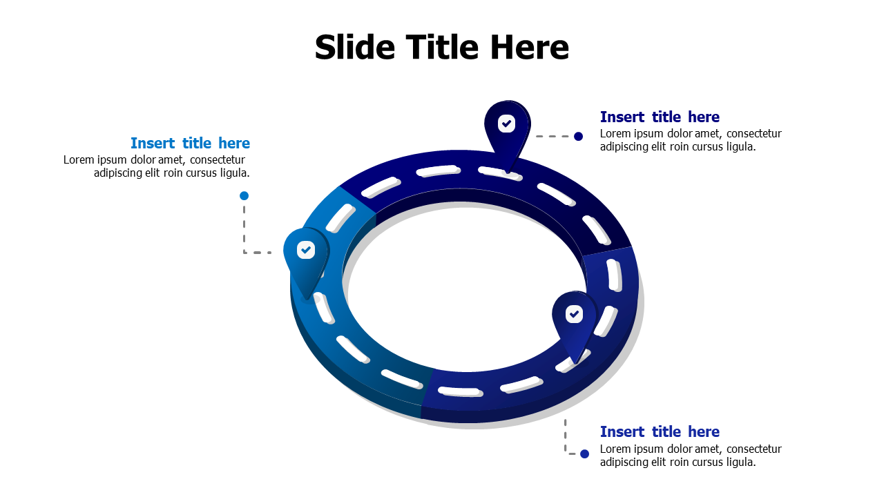 3 points circular roadmap infographic