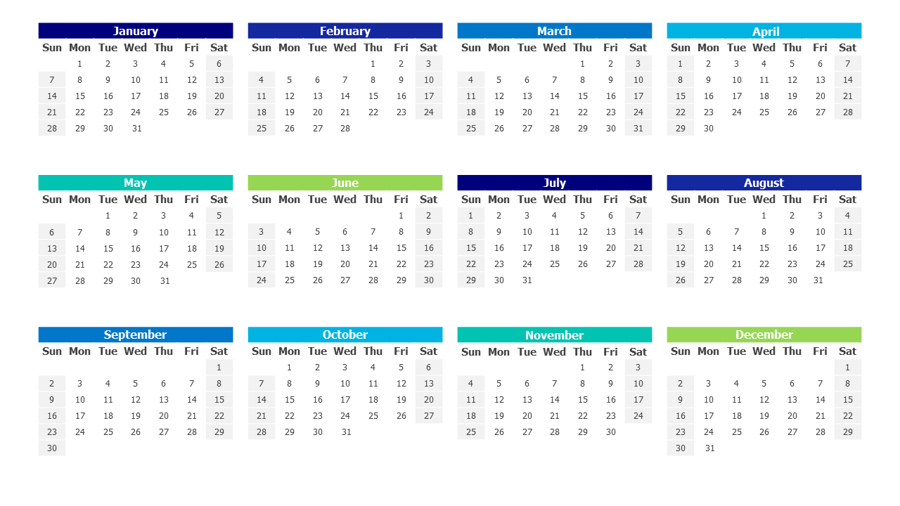 2035 Monthly Calendar