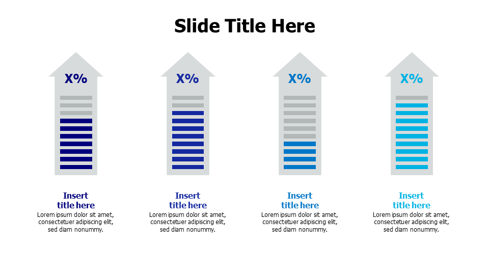 4 points editable ranking arrows infographic