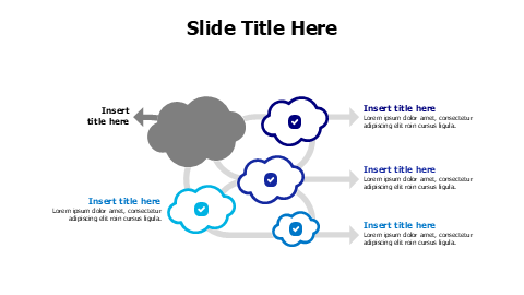 4 points colored outline clouds infographic