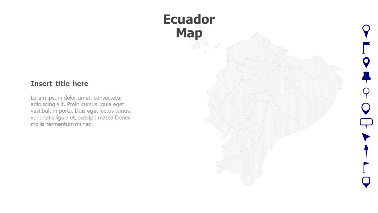 Map,Editable map,pins,countries,counties,infographics,continent,powerpoint,powerpoint infographics,Google slides,Keynote,Ecuador Map