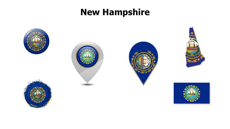 New Hampshire Flag Collection Six Variants