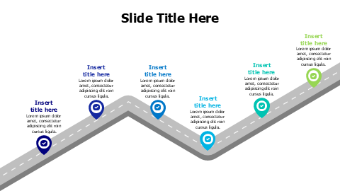 6 location pins on roadmap infographic