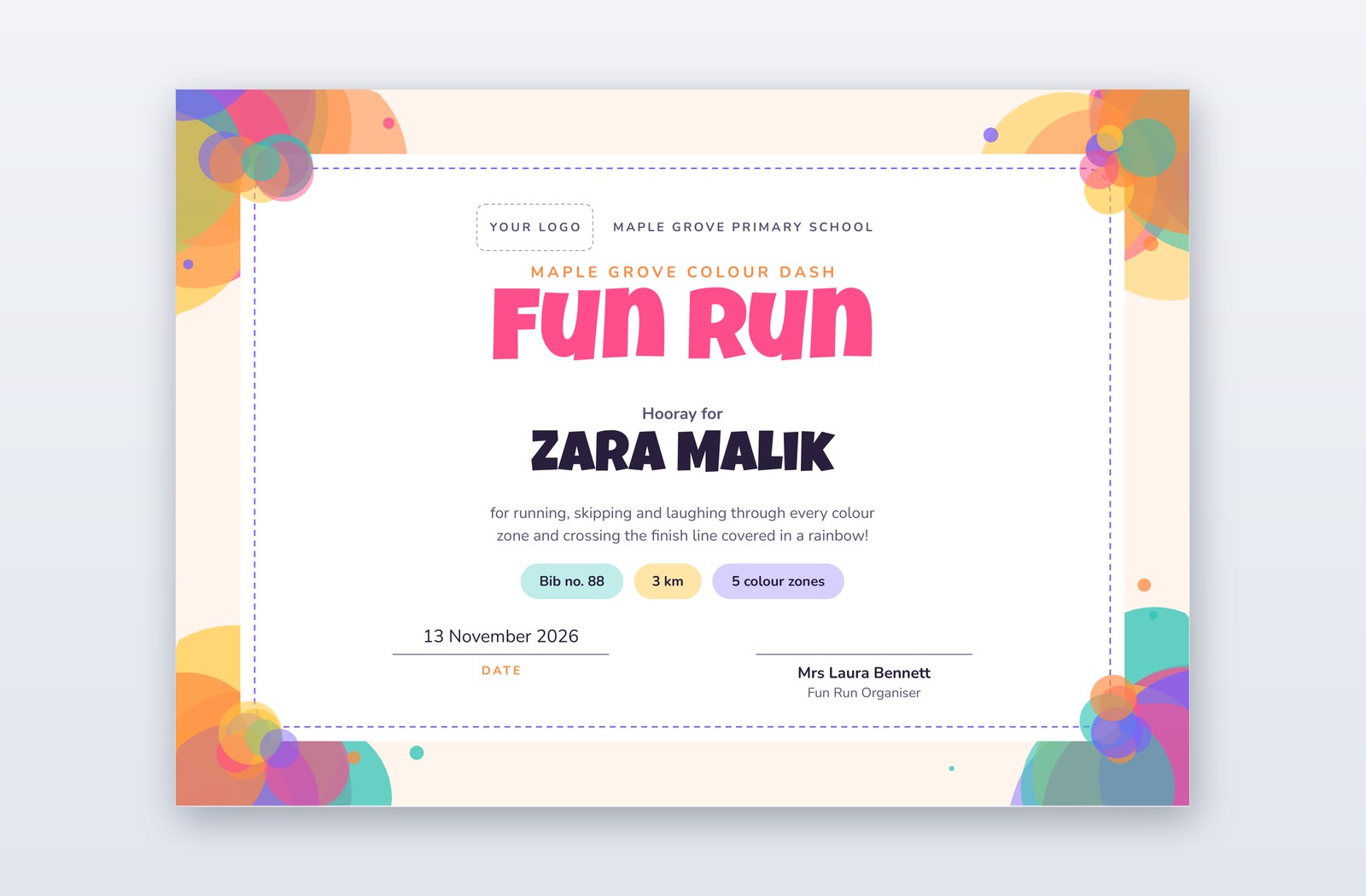 Free Fun Run Certificate Template – Jamboree | PPT-Design