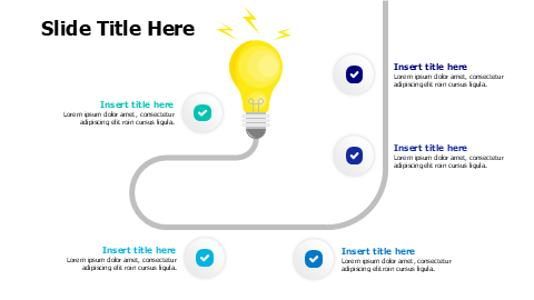 5 points light bulb wire infographic