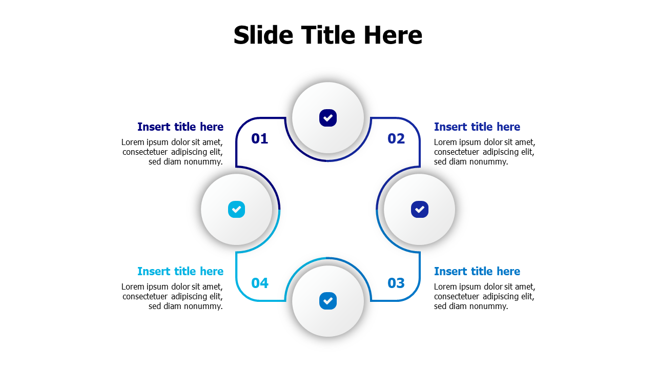 4 points square with circles matrix infographic Inforgraphics & Slides