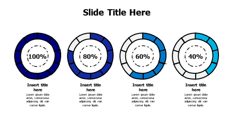 4 points editable divided pie chart infographic