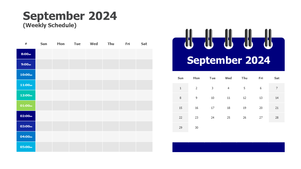 September 2024 weekly schedule