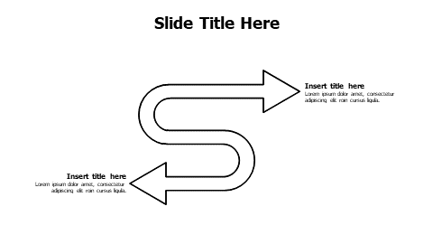 2 points opposite outline arrows infographic