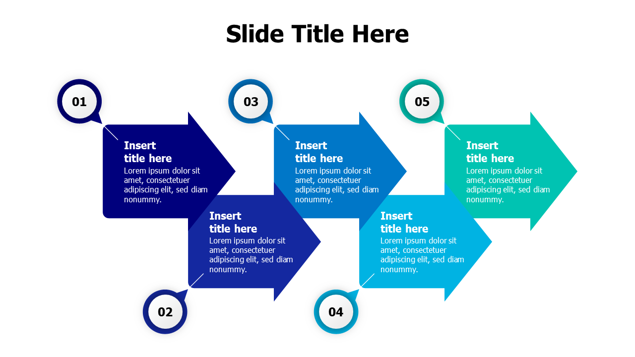 5-Step Process Chevron Arrow Workflow | Arrows | PPT Design