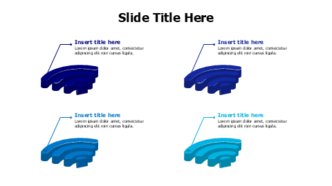 4 colored 3D wi-fi infographic