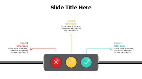 3 points horizontal traffic lights infographic