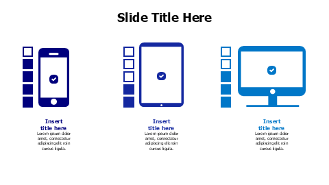 3 colored devices with points infographic