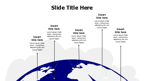 5 points technology lines on earth infographic