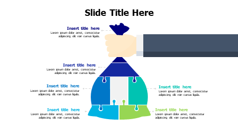 6 points hand holding money bundle puzzle infographic