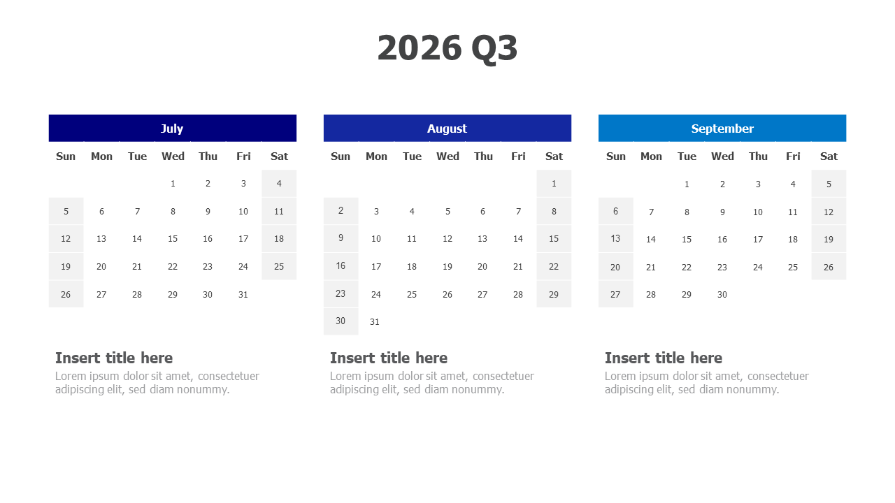 2026 Q3 Calendar