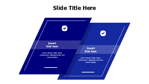 2 colored blocks with icons comparison infographic