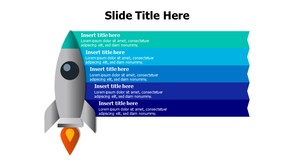 5 stripes from a launching rocket infographic