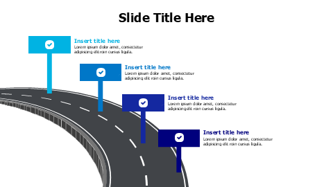 4 colored signs on road infographic