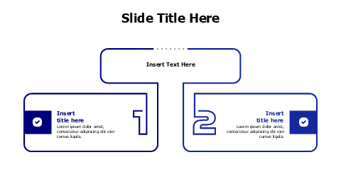 2 outline blocks with numbers infographic