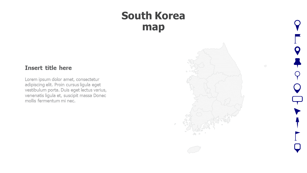 Map,Editable map,pins,countries,counties,infographics,continent,powerpoint,powerpoint infographics,Google slides,Keynote,South Korea map