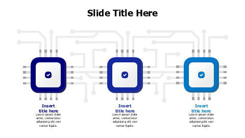 3 points microchips infographic with icons