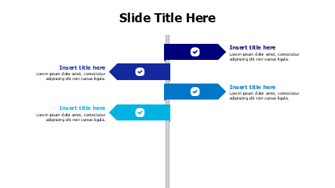 4 points colored signage arrows infographic