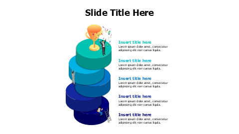 5 3D cylinders with trophy infographic