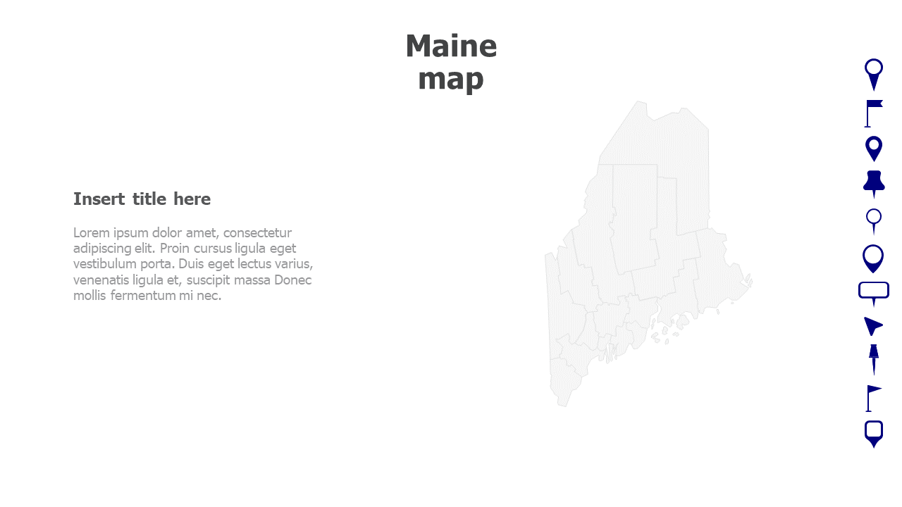 Map,Editable map,pins,countries,counties,infographics,continent,powerpoint,powerpoint infographics,Google slides,Keynote,Maine map