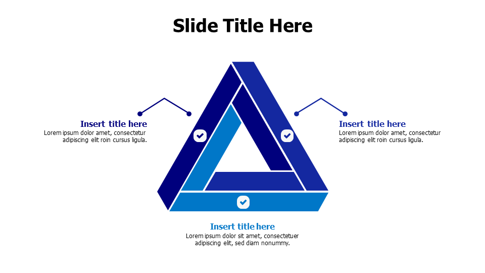 3 points overlapping triangle infographic