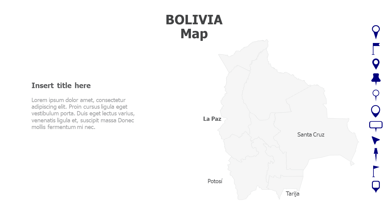 Map,Editable map,pins,countries,counties,infographics,continent,powerpoint,powerpoint infographics,Google slides,Keynote,BOLIVIA