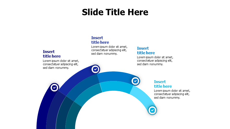 4 uncompleted circles with icons infographic