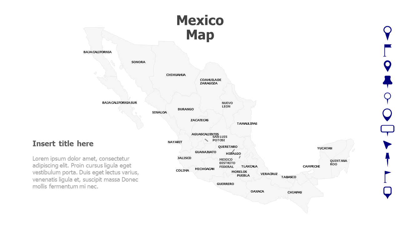 Map,Editable map,pins,countries,counties,infographics,continent,powerpoint,powerpoint infographics,Google slides,Keynote,Mexico Map
