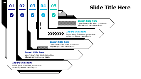 5 points robotics arrows infographic