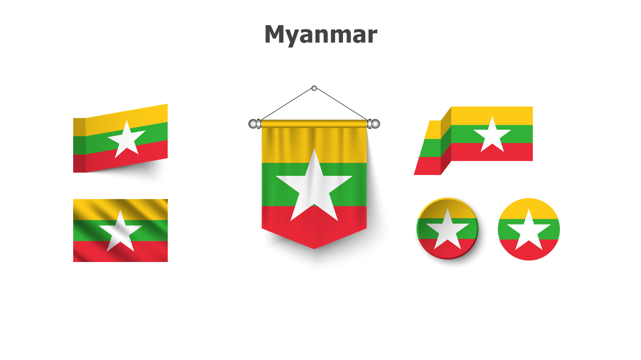 Flag,editable flags,Powerpoint,infographics,slides,Templates,Myanmar