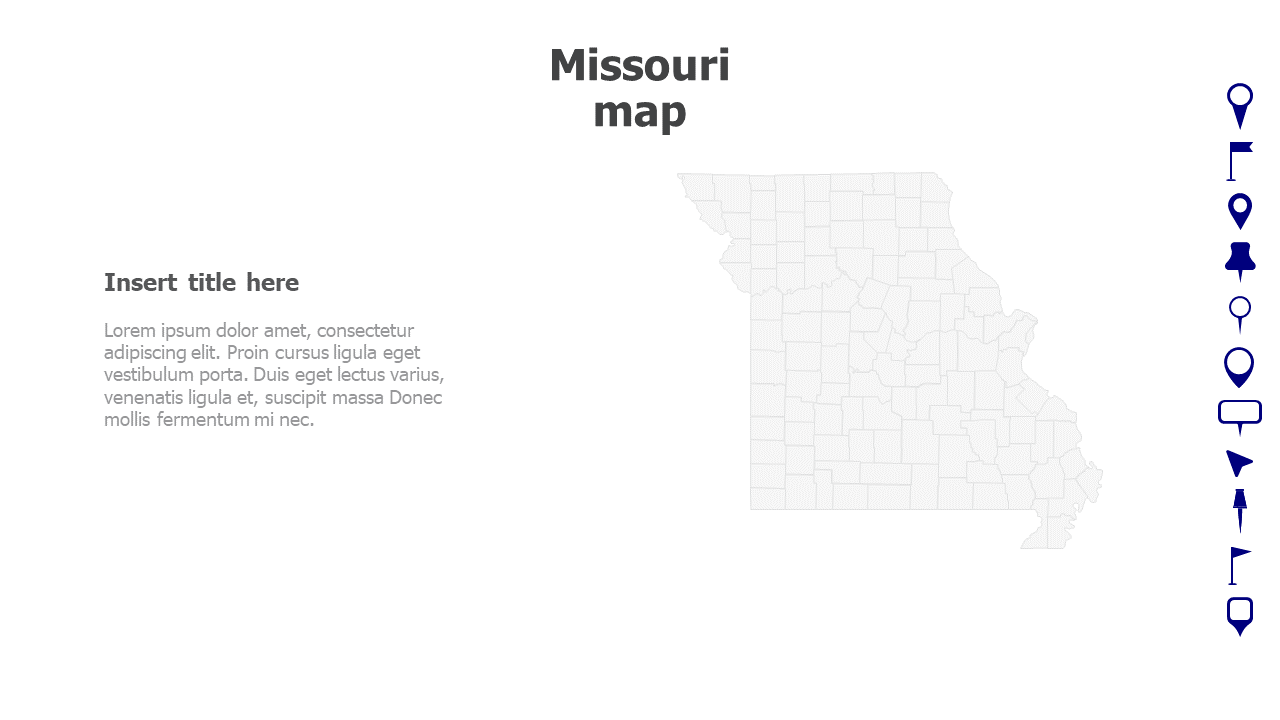 Map,Editable map,pins,countries,counties,infographics,continent,powerpoint,powerpoint infographics,Google slides,Keynote,Missouri map