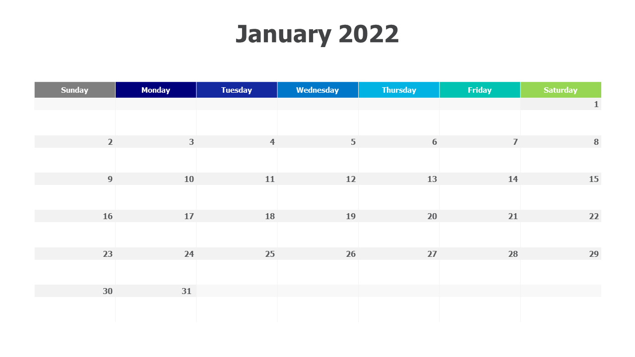 Calendar,January 2022 