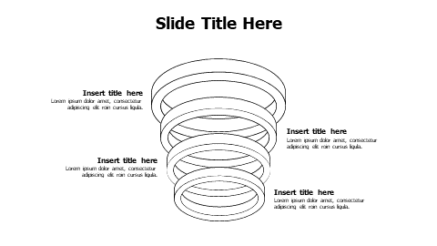 4 points 3D outline rings funnel infographic