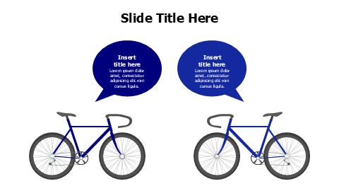 2 bikes with speech bubbles infographic