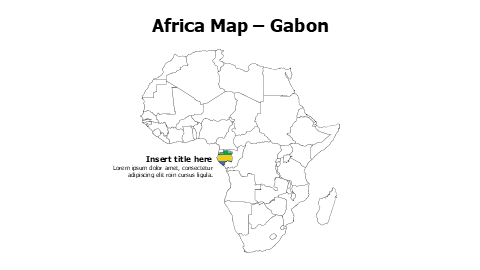 Gabon map with flag 