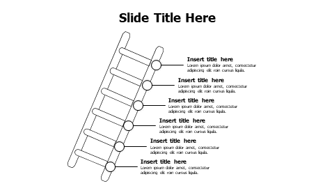 6-Step Ladder Progress Doodle Template | 3D | PPT Design
