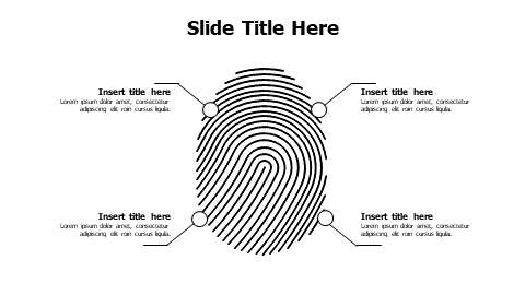 4 points outline fingerprint infographic