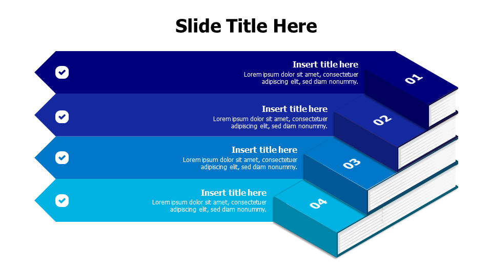 4 points growing books making ladder infographic