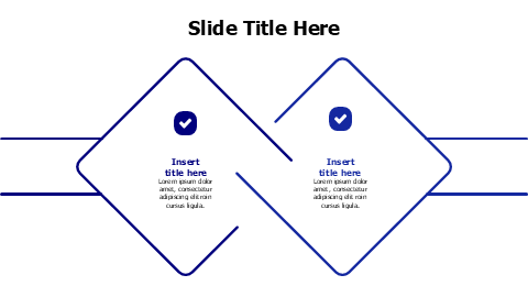 2 outline rhombuses comparison infographic