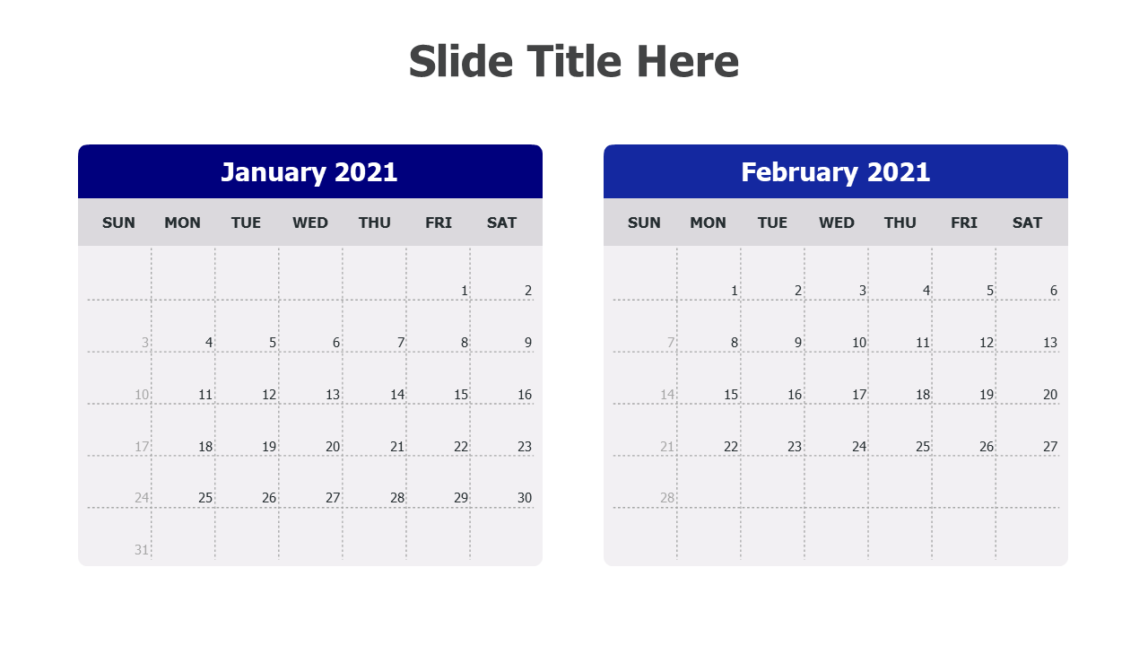 Calendar,January,February,2021