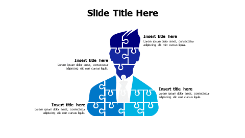 4 points man puzzle infographic