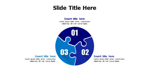 3 points circular puzzle pieces infographic