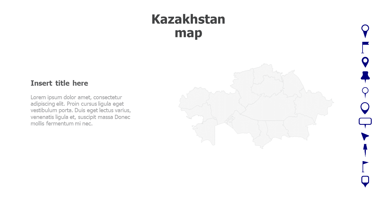 Map,Editable map,pins,countries,counties,infographics,continent,powerpoint,powerpoint infographics,Google slides,Keynote,Kazakhstan map