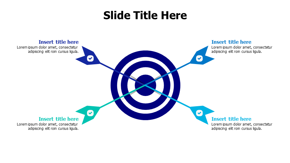 4 points centred goals infographic